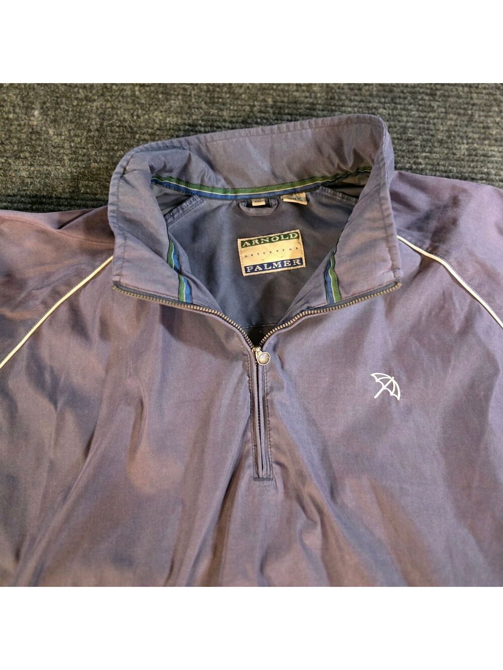 Vintage Arnold Palmer Men's XXL Navy Blue Pullover Windbreaker Golf Jacket